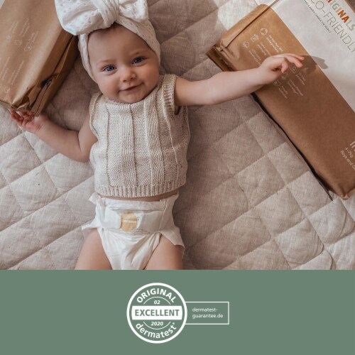 Ecoriginals Plant Based Baby Diapers | Infant Size 2 | 6 Packs, 168 Count Perspective: back
