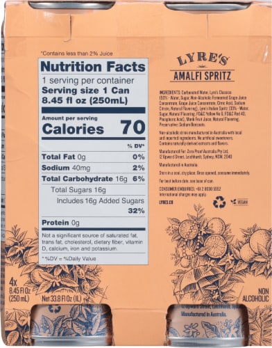 Lyre's™ Non-Alcoholic Amalfi Spritz Cans Perspective: back