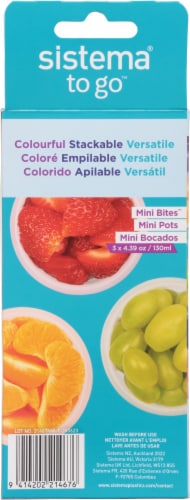 Sistema® Mini Bites To Go Containers Perspective: back