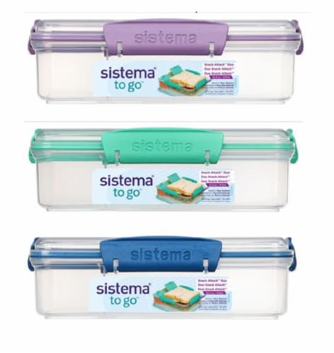 Sistema® To Go™ Snack Attack™ Duo Food Container Perspective: back