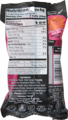 Frooze Balls Peanut Butter & Jelly Energy Balls Perspective: back