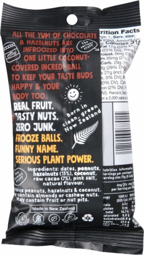 Frooze Balls Vegan Choc Hazelnut Energy Balls Perspective: back