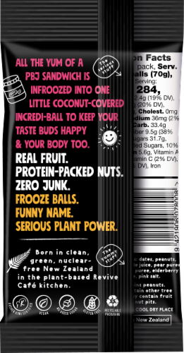 Frooze Balls Peanut Butter & Jelly Vegan Energy Balls Perspective: back