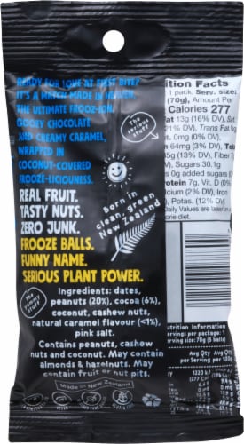 Frooze Balls Caramel Chocolate Peanut Butter Energy Balls Perspective: back