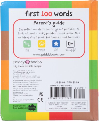 First 100 Words Board Book by Priddy Baby Perspective: back