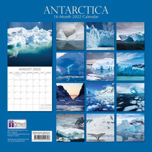 2022 Wall Calendar Antarctica Natural World 12 x 12 16 Months with 180