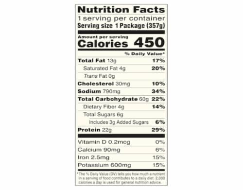 STOUFFER'S MEAL SPAGHETTI & MEATBALLS Perspective: back