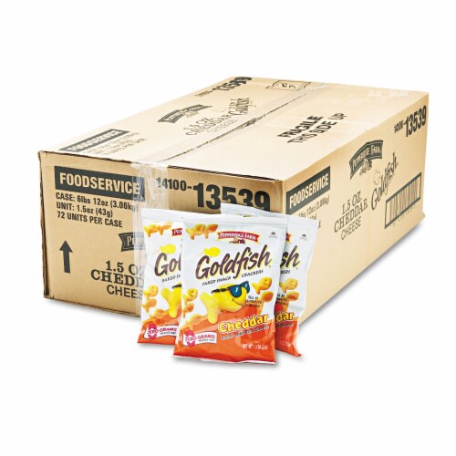 Pepperidge Farm Goldfish Crackers Cheddar Single-Serve Snack 1.5oz Bag 72/Carton 13539 Perspective: back