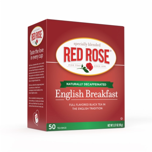 Red Rose English Breakfast Decaffeinated Tea 50ct - 6 pack Perspective: back