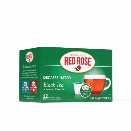 Red Rose Decaffeinated Black Tea Single Serve Cups 12ct - 6 Pack Perspective: back