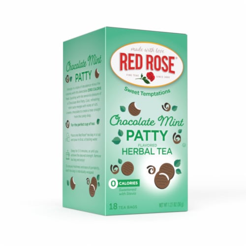 Red Rose Sweet Temptations Dessert Tea Chocolate Mint Patty, 18 Count Pack of 6 Perspective: back