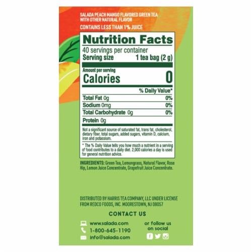 Salada Peach Mango Green Tea 40ct - 6 pack Perspective: back