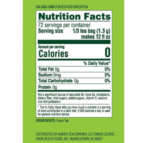 Salada Family Size Pure Green Tea for Iced Tea 24ct - 12 pack Perspective: back
