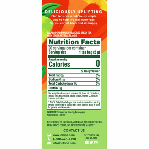 Salada Peach Mango Green Tea 20ct - 6 pack Perspective: back