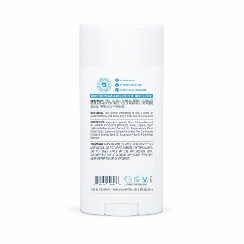 Schmidt's Aluminum-Free 24-Hour Fragrance Free Sensitive Skin Vegan Natural Deodorant Stick Perspective: back