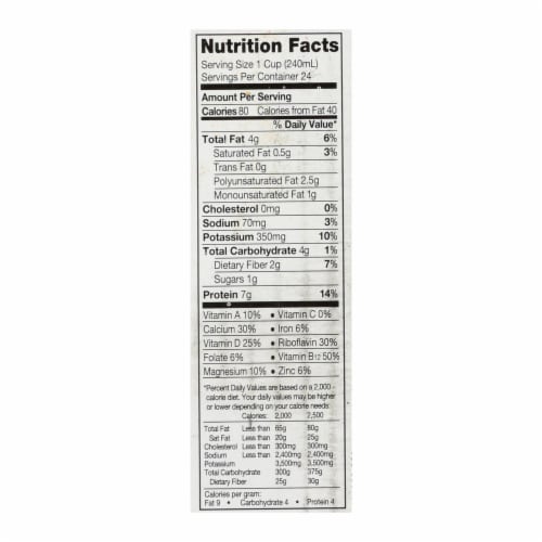 Silk Organic Soymilk - Unsweetened - Case of 6 - 32 Fl oz. Perspective: back