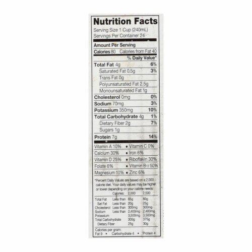 Silk Organic Soymilk - Unsweetened - Case of 6 - 32 Fl oz. Perspective: back