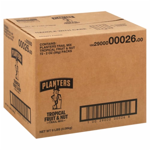 Planters Trail Mix Snack Tropical Fruit and Nut, 2 Ounce -- 72 per case Perspective: back