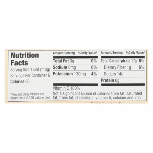 Santa Cruz Organic Apple Sauce - Cinnamon - Case of 12 - 4 oz. Perspective: back