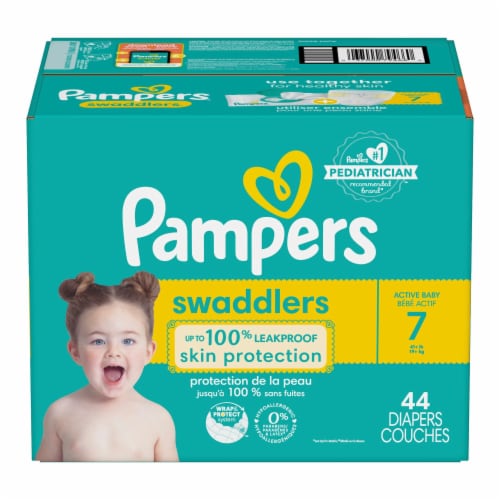 Pampers SWADDLERS Diapers Active Baby 4.5X 7/Giant Plus Perspective: back