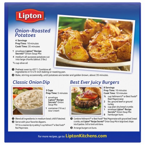 Lipton Recipe Secrets Onion Soup & Dip Mix Perspective: back