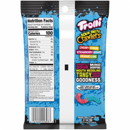 Trolli Sour Brite Crawlers Gummi Candy Perspective: back