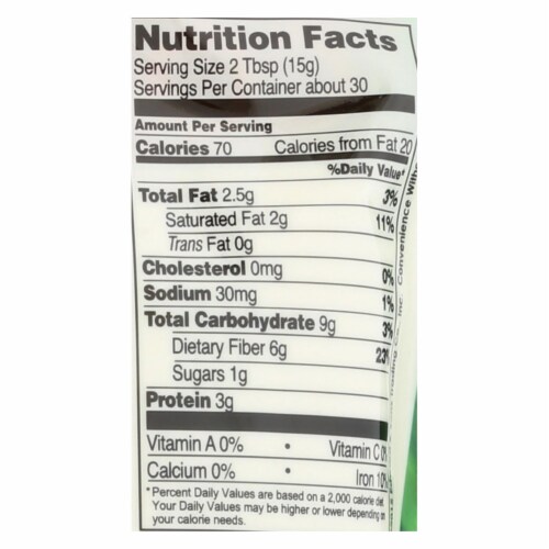 Let's Do Organics Organic Flour - Coconut - Case of 6 - 16 oz. Perspective: back