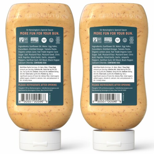Sir Kensington's Paleo Special Sauce Mayonnaise Gluten-Free Condiment Squeeze Bottle Perspective: back