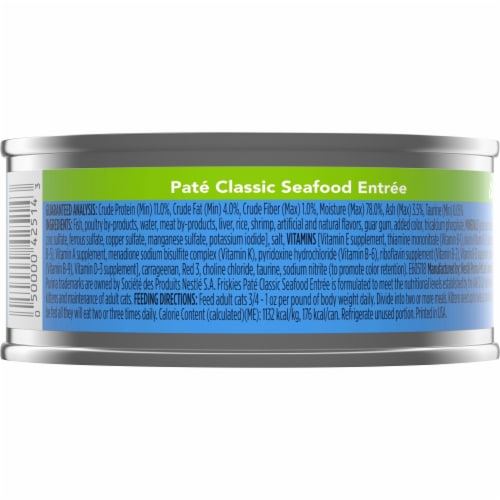 Friskies Pate Seafood Entree Wet Cat Food Perspective: back