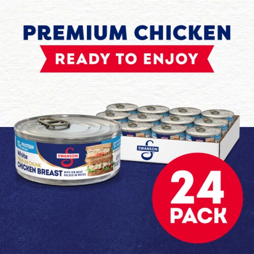 Swanson White Premium Chunk Canned Chicken Breast in Water (24 Pack) Perspective: back