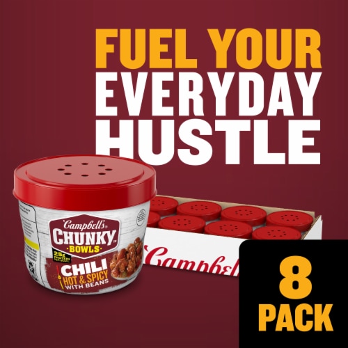 Campbell's® Chunky™ Hot & Spicy Chili with Beans Microwavable Bowl Perspective: back