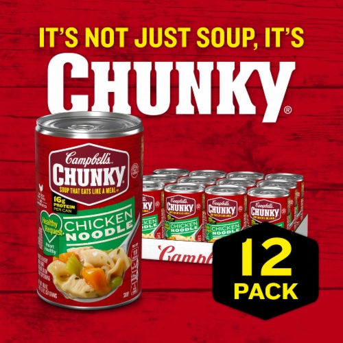Campbell's Chunky Healthy Request Chicken Noodle Soup Case Lot Sale Perspective: back