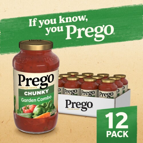Prego® Chunky Garden Combo Pasta Sauce Case Perspective: back
