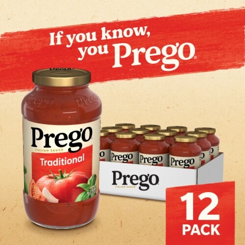 Prego Traditional Italian Pasta Sauce Case Lot Sale Perspective: back
