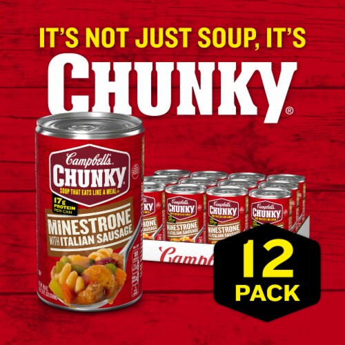Campbell's® Chunky® Minestrone with Italian Sausage Soup Case Perspective: back