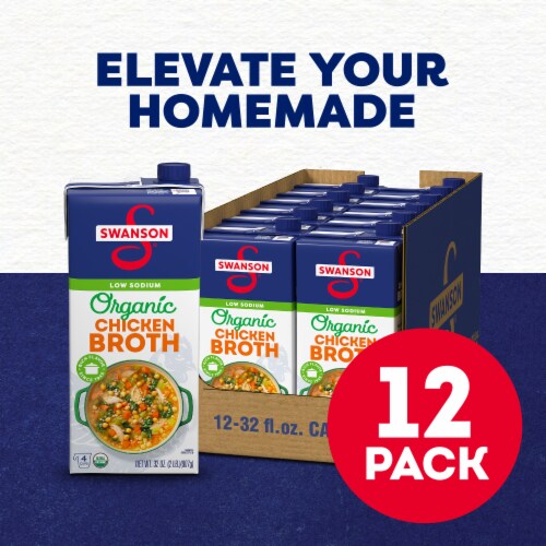 Swanson® 100% Natural Low Sodium Organic Chicken Broth Perspective: back