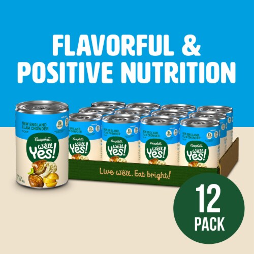 Campbell's® Well Yes® New England Clam Chowder Soup Case Sale Perspective: back