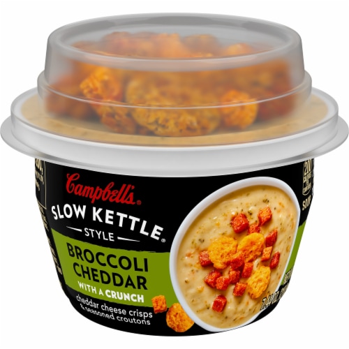 Campbell's Slow Kettle Style Broccoli Cheddar with a Crunch Soup Perspective: back