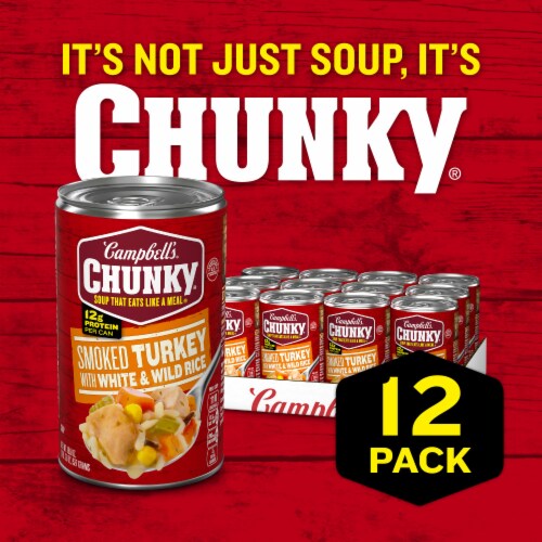 Campbell's® Chunky® Smoked Turkey with White & Wild Rice Soup Perspective: back