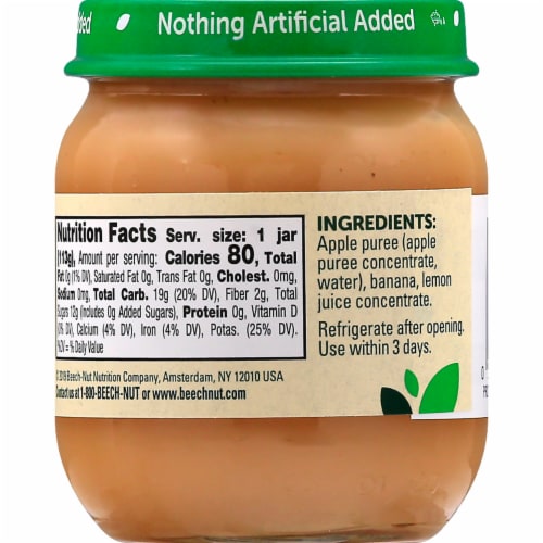 Beech-Nut Apple & Banana Stage 2 Baby Food Perspective: back