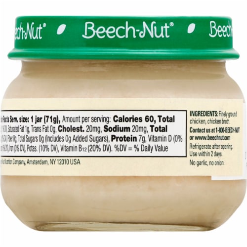 Beech-Nut Classics Chicken & Chicken Broth Stage 1 Baby Food Perspective: back
