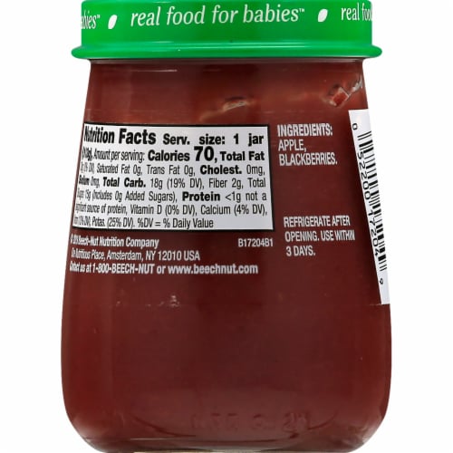 Beech-Nut Naturals Apple & Blackberry Stage 2 Baby Food Perspective: back