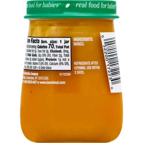 Beech-Nut Naturals Mango Stage 2 Baby Food Perspective: back