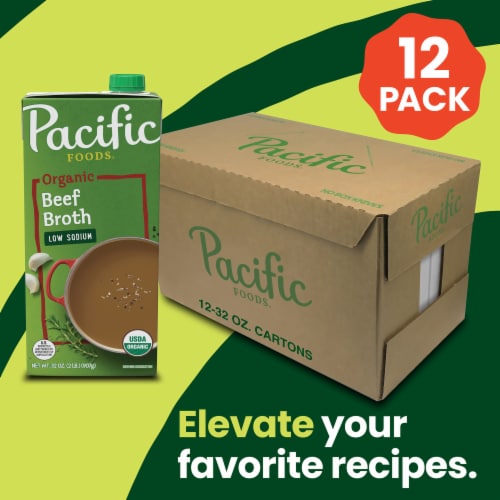 Pacific Foods™ Low Sodium Organic Beef Broth Perspective: back