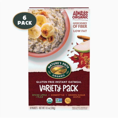 Nature's Path Organic Hot Oatmeal - Variety Pack - Case of 6 - 11.3 oz. Perspective: back