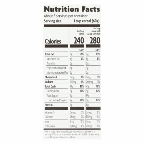 Nature's Path Organic® Flax Plus Maple Pecan Crunch Cereal Perspective: back