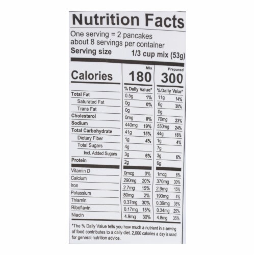 King Arthur Pancake Mix - Case of 6 - 15 oz. Perspective: back