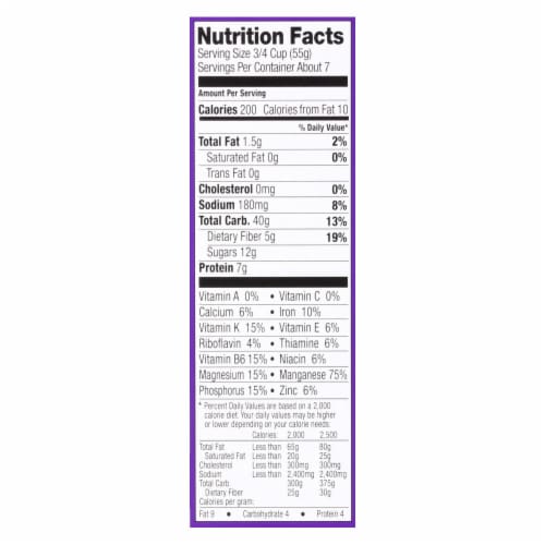 Food For Life Raisin Flake Cereal - Case of 6 - 14 OZ Perspective: back