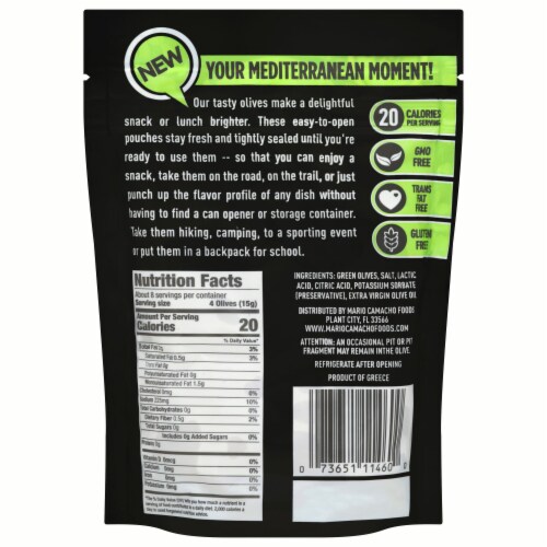 120g Pitted Green Olives with Sea Salt 8-Pack Perspective: back