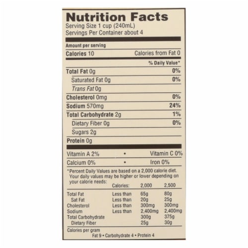 Emeril Organic Vegetable Stock - Case of 6 - 32 Fl oz. Perspective: back